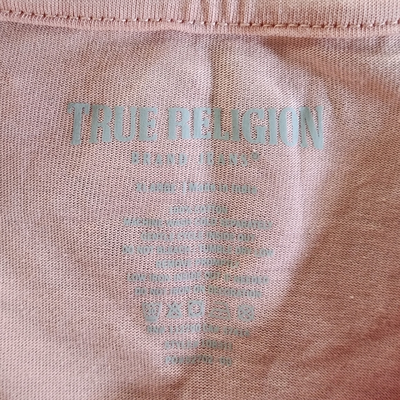 NWT True Religion Foil Crew tee XL- dull pink - Picture 5 of 7